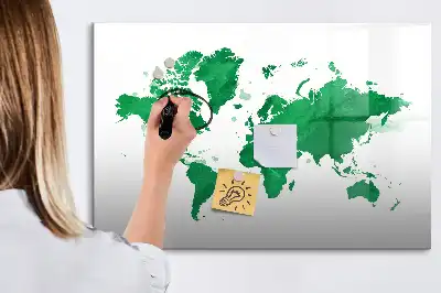 Magnetisk rittavla med motiv av en grön världskarta
