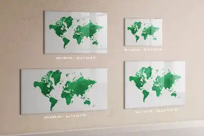 Magnetisk rittavla med motiv av en grön världskarta