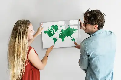 Magnetisk rittavla med motiv av en grön världskarta