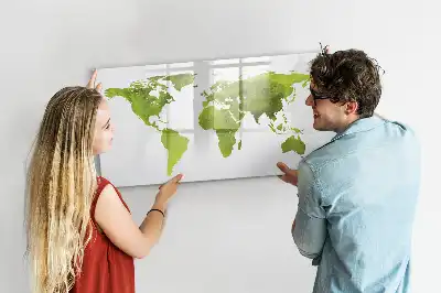Akvarellvärldskarta magnetisk tavla med penna