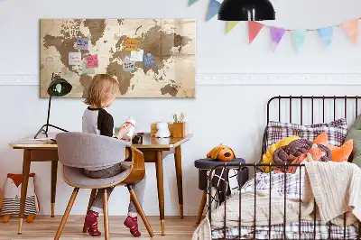 Magnetisk rittavla med motiv av en världskarta