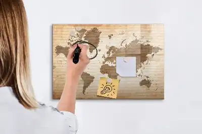 Magnetisk rittavla med motiv av en världskarta