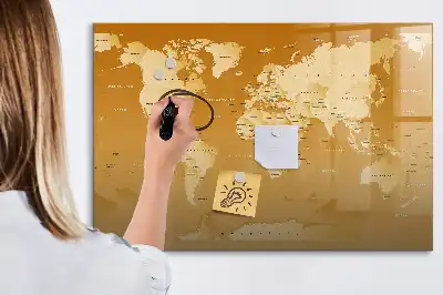 Världskarta magnetisk med penna