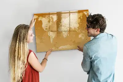 Världskarta magnetisk med penna