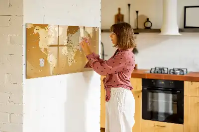 Världskarta magnetisk med penna
