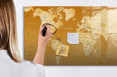Världskarta magnetisk med penna