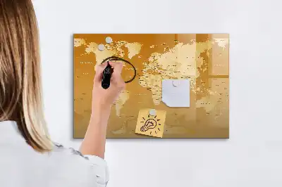Världskarta magnetisk med penna