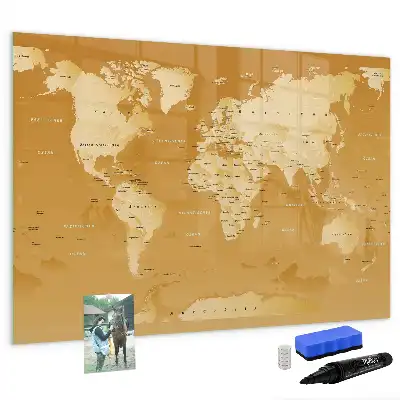 Världskarta magnetisk med penna