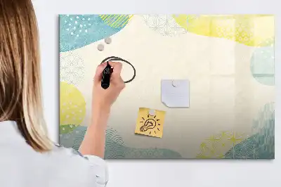 Magnetisk skrivtavla med penna med dekorerad ram
