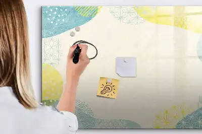 Magnetisk skrivtavla med penna med dekorerad ram