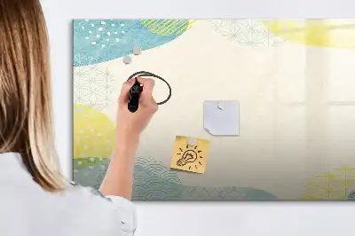 Magnetisk skrivtavla med penna med dekorerad ram