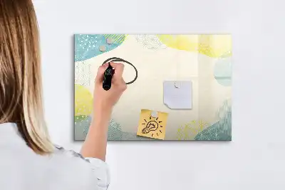 Magnetisk skrivtavla med penna med dekorerad ram