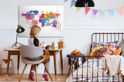 Världskarta magnetisk tavla med penna