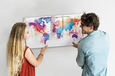 Världskarta magnetisk tavla med penna