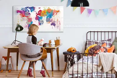Världskarta magnetisk tavla med penna