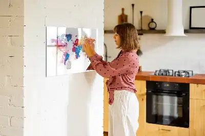 Världskarta magnetisk tavla med penna