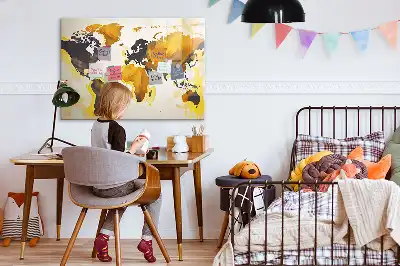 Magnetisk rittavla med motiv av en världskarta