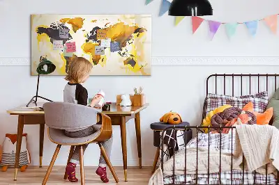 Magnetisk rittavla med motiv av en världskarta