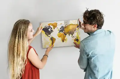 Magnetisk rittavla med motiv av en världskarta