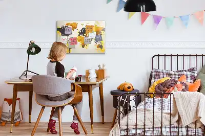 Magnetisk rittavla med motiv av en världskarta