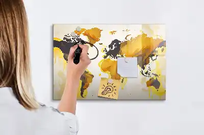 Magnetisk rittavla med motiv av en världskarta