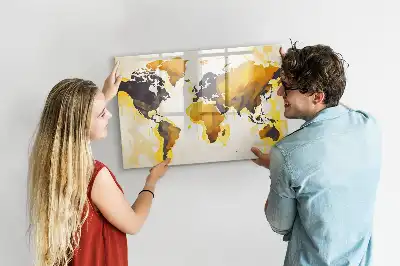 Magnetisk rittavla med motiv av en världskarta