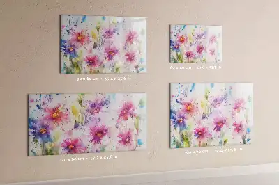 Magnetisk tavla med penna motiv med målade blommor