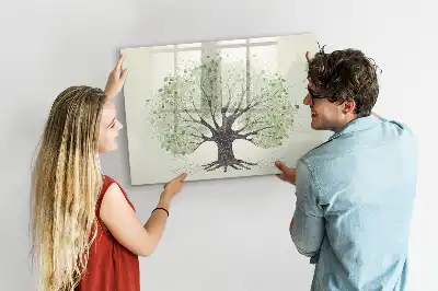 Magnetisk tavla med penna motiv av naturens stora träd