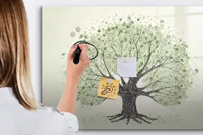 Magnetisk tavla med penna motiv av naturens stora träd