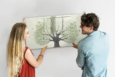 Magnetisk tavla med penna motiv av naturens stora träd