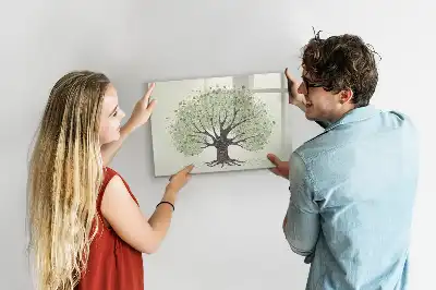 Magnetisk tavla med penna motiv av naturens stora träd