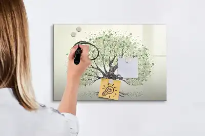 Magnetisk tavla med penna motiv av naturens stora träd