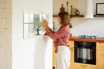Magnetisk tavla med penna motiv av naturens stora träd