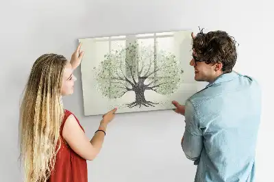Magnetisk tavla med penna motiv av naturens stora träd