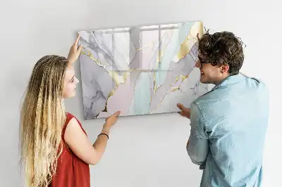 Magnetisk tavla med penna i marmormönster