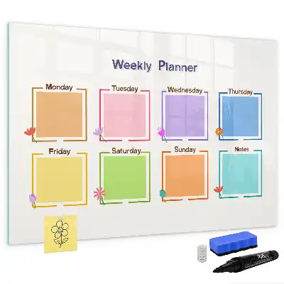 Veckoplanerare magnetisk tavla med penna