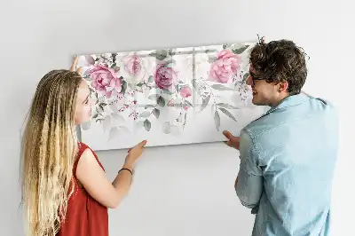 Magnetisk tavla med penna akvarellrosor