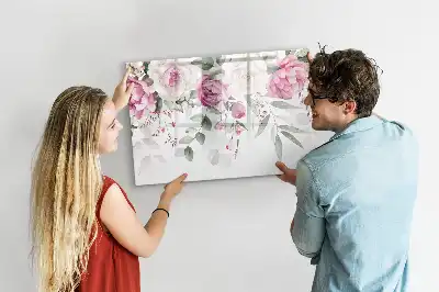 Magnetisk tavla med penna akvarellrosor