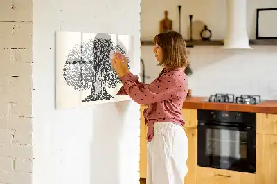 Magnetisk rittavla med motiv av naturens stora träd
