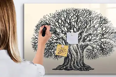 Magnetisk rittavla med motiv av naturens stora träd
