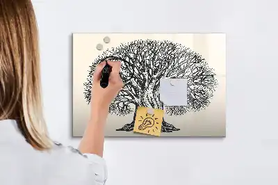 Magnetisk rittavla med motiv av naturens stora träd