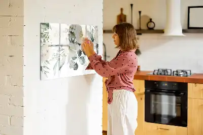 Magnetisk tavla med penna motiv blommor