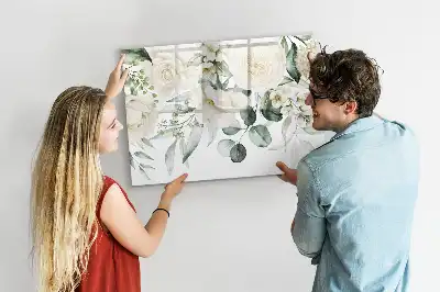 Magnetisk tavla med penna motiv blommor
