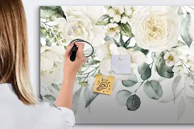 Magnetisk tavla med penna motiv blommor