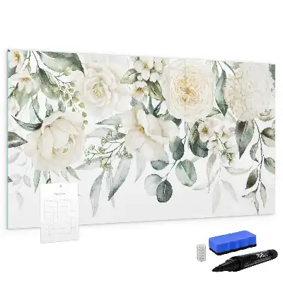 Magnetisk tavla med penna motiv blommor