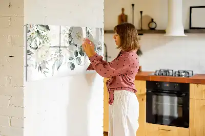 Magnetisk tavla med penna motiv blommor