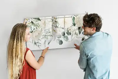 Magnetisk tavla med penna motiv blommor