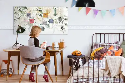 Magnetisk tavla med penna motiv blommor