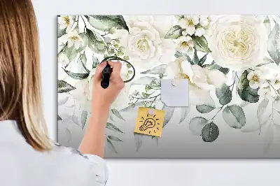 Magnetisk tavla med penna motiv blommor