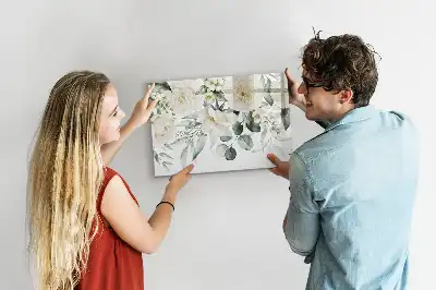 Magnetisk tavla med penna motiv blommor